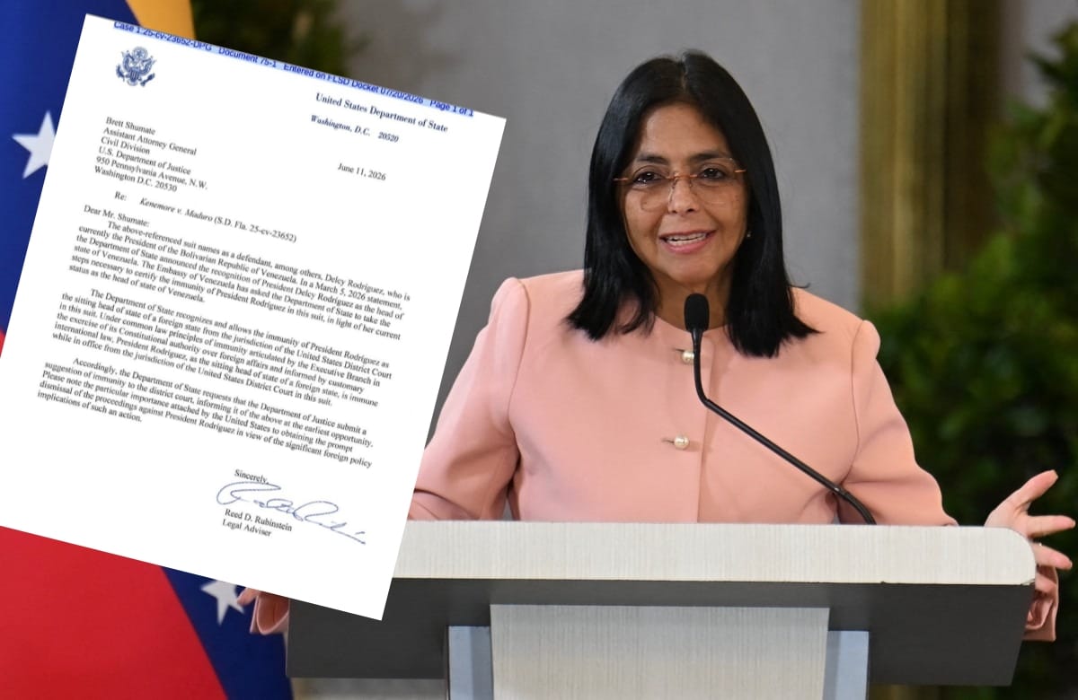 EE. UU. DESESTIMA PROCESO JUDICIAL CONTRA DELCY RODROGIEZ PORQUE ESTÁ EN FUNCIONES