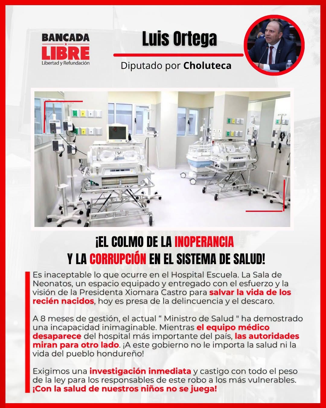 ¡SAQUEO MORTAL! DENUNCIAN ROBAN EQUIPO DE SALVAMENTO EN ÁREA DE NEONATOS DEL HOSPITAL ESCUELA